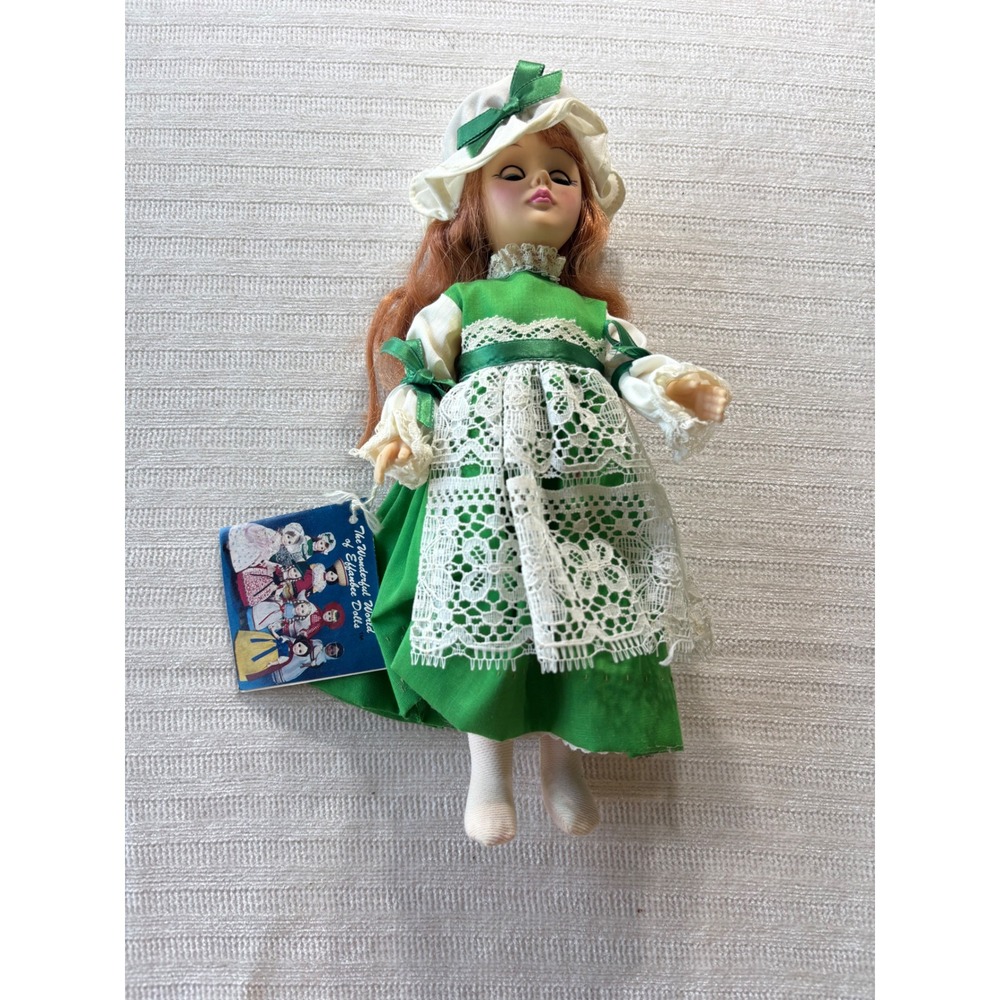 Vintage Effanbee Ireland Doll 11 Inch International Series Green Lace Dress Tag